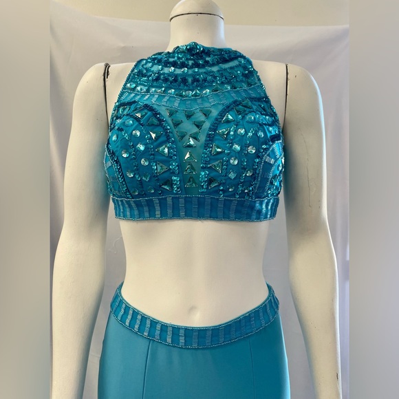 Beaded size small two-piece dress by Ed Young - Picture 5 of 5